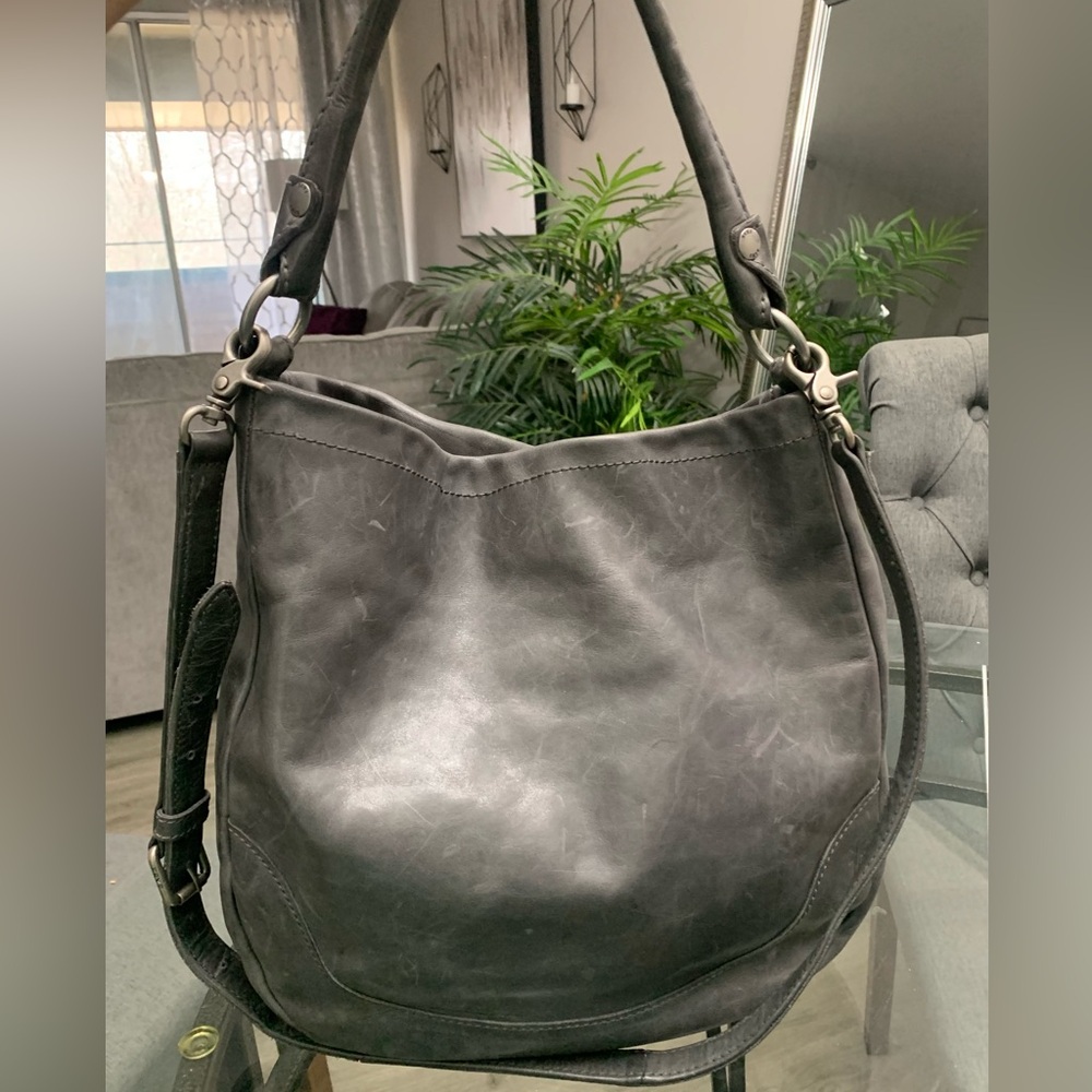 Frye Melissa Gray Leather shoulder hobo Bag - Picture 2 of 7